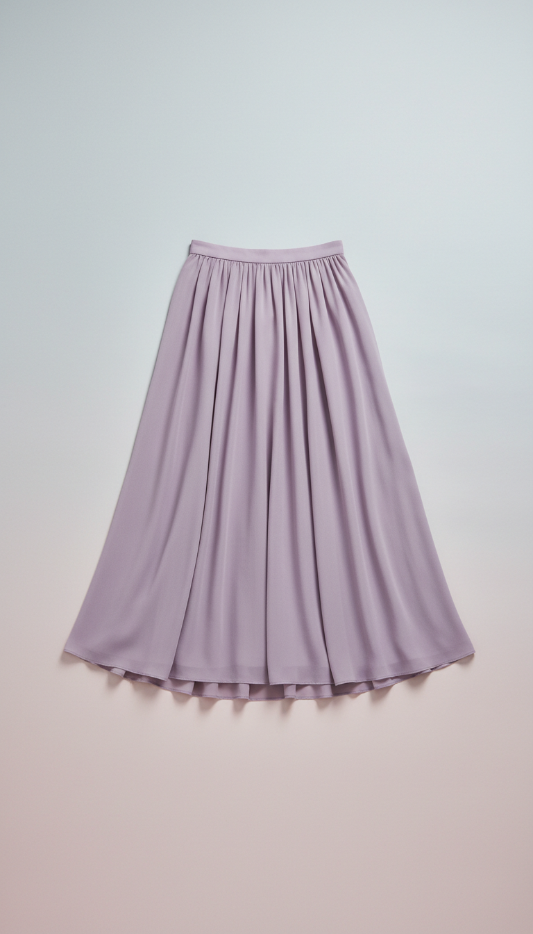 Lavender veil midi skirt